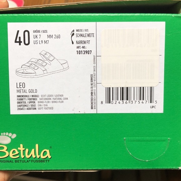 NWT Birkenstock Metal Gold size 9 - Picture 5 of 6